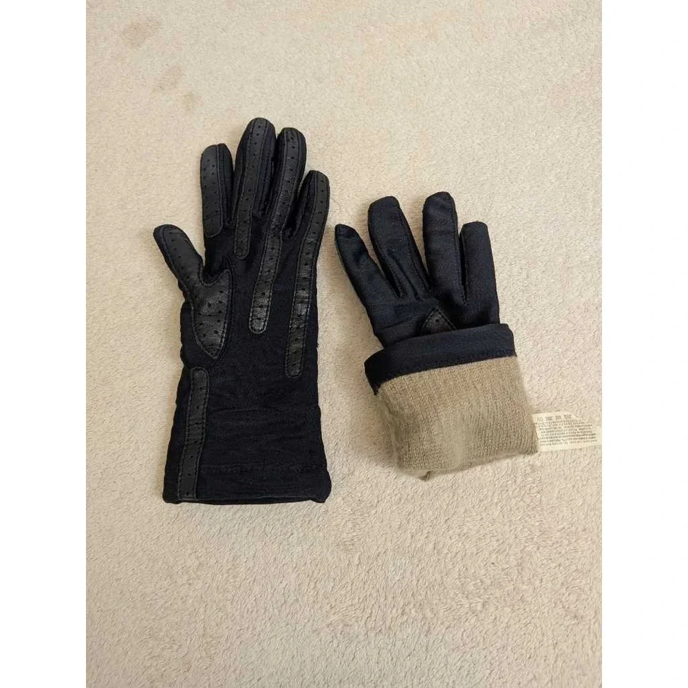 Black Sheer Chevron Detail Gloves One Size One Size‎ Style 24813